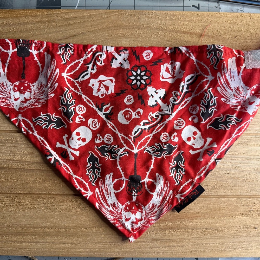Bret Michaels Red Skull Bandana for Dog